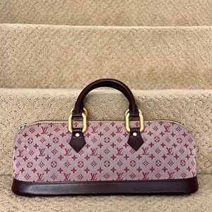 Authentic Louis Vuitton mini lin Alma long cherry vintage